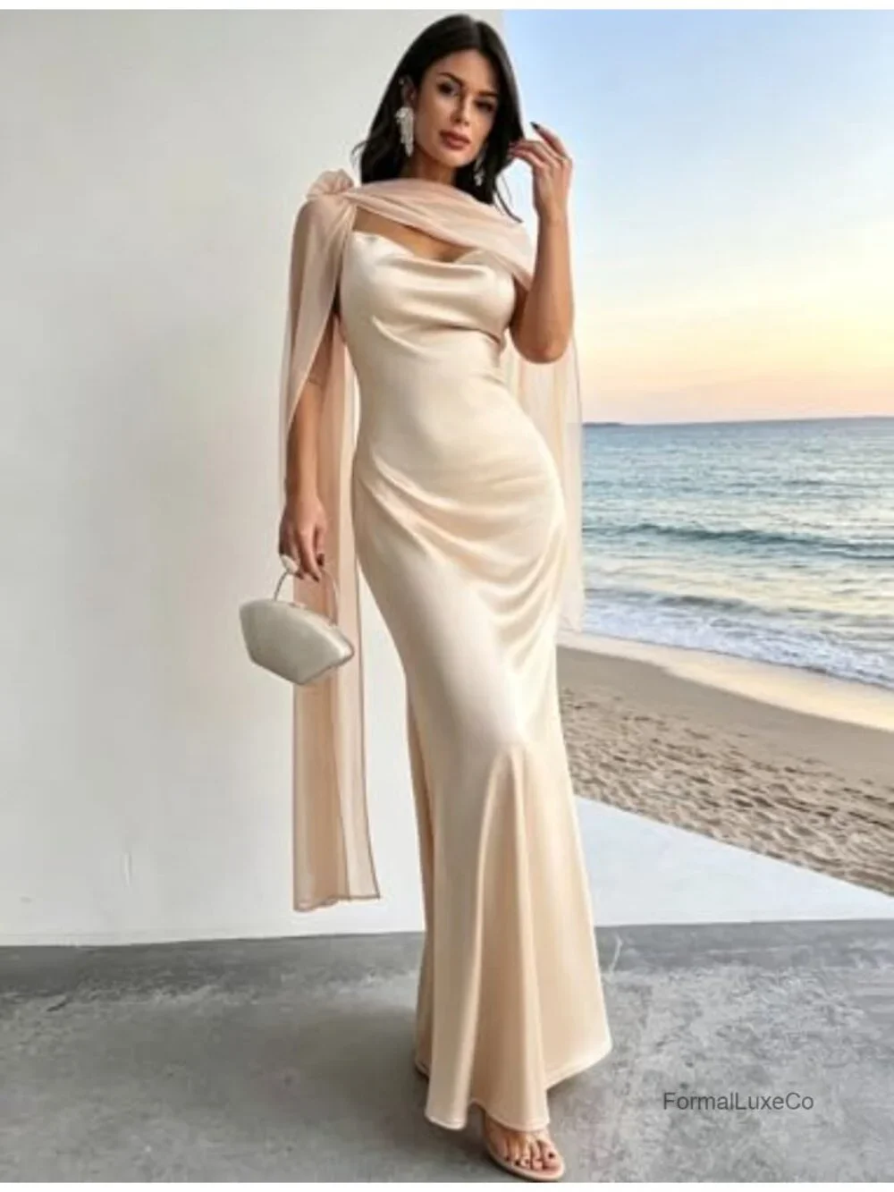 Women's Chiffon Shawl Wrap Scarf Lightweight Elegant for Wedding Evening Party
